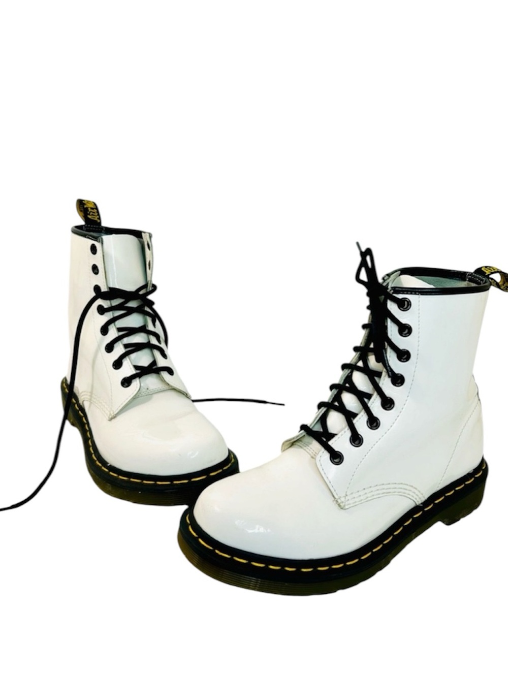 Dr. Martens Women’s 1460 Boot in White Patent Leather size 39 EU / 8 US